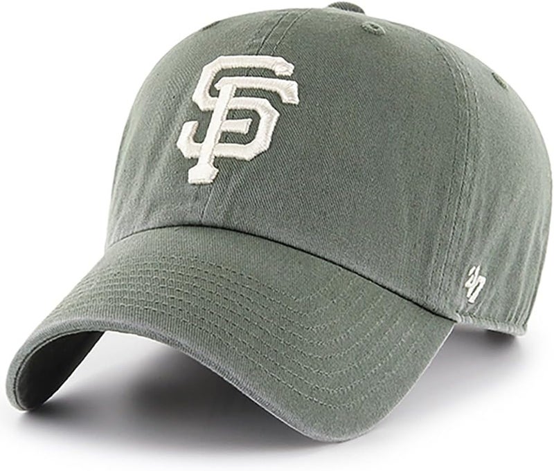 47 Brand MLB Moss Green Primary Logo Clean Up Adjustable Strap Baseball Cap Hat, Adult One Size Fits All - Image 1